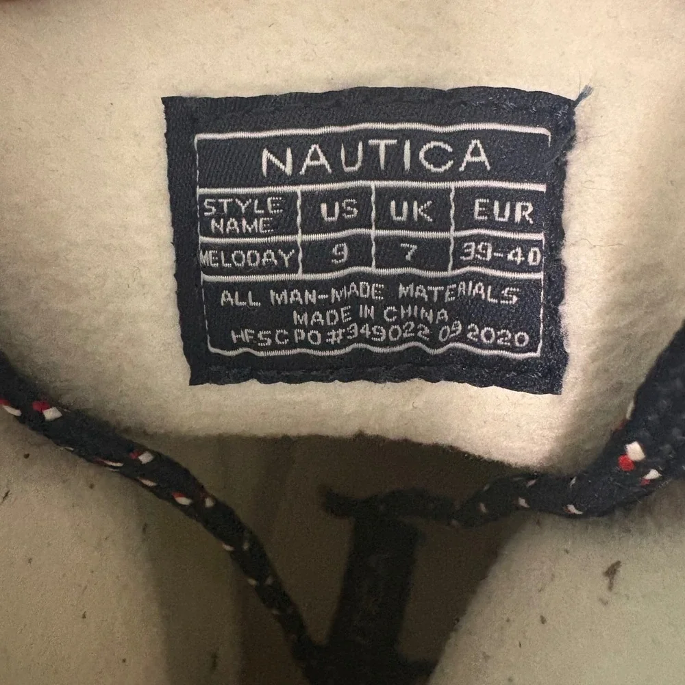Nautica Meloday Duck Boots Navy Blue Black Waterproof Lace Up Fleece Lined Sz 9‎